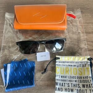 Fossil Men's FOSSIL 3000PS Matte Black Y2 Gray Polarized Sunglasses SKU#J24102
